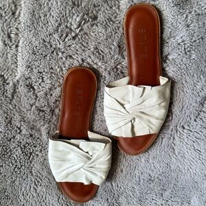 1. State Chevron Women's White Slide Sandals